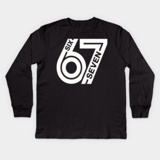 Fun Six Seven 6 7 Meme Design Kids Long Sleeve T-Shirt