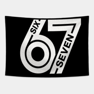 Fun Six Seven 6 7 Meme Design Tapestry