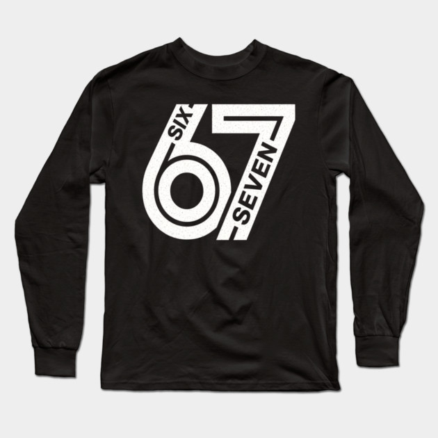 Fun Six Seven 6 7 Meme Design Long Sleeve T-Shirt by OUTFITPAW