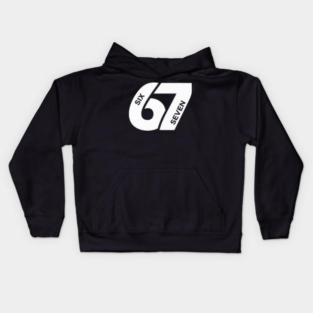 Fun Six Seven 6 7 Meme Design Kids Hoodie by OUTFITPAW