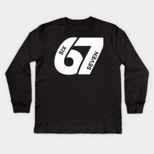 Fun Six Seven 6 7 Meme Design Kids Long Sleeve T-Shirt