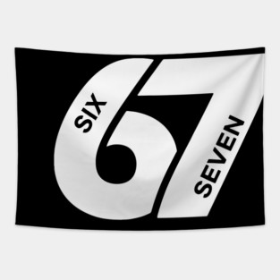 Fun Six Seven 6 7 Meme Design Tapestry