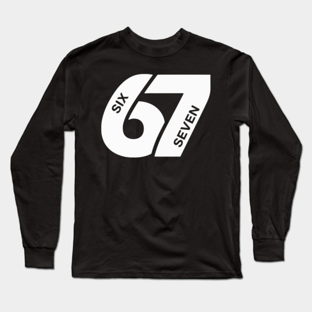 Fun Six Seven 6 7 Meme Design Long Sleeve T-Shirt by OUTFITPAW