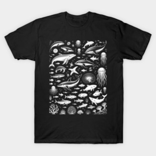 Ocean Wildlife Tattoo Sea Animals 80s 90s T-Shirt