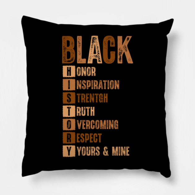 Black History Month Acronym Pillow by UrbanLifeApparel