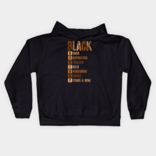 Black History Month Acronym Kids Hoodie