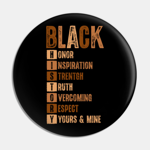 Black History Month Acronym Pin by UrbanLifeApparel