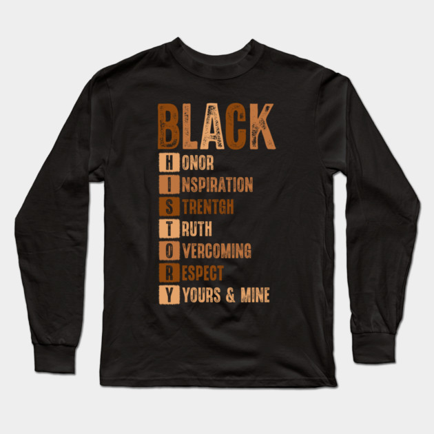 Black History Month Acronym Long Sleeve T-Shirt by UrbanLifeApparel