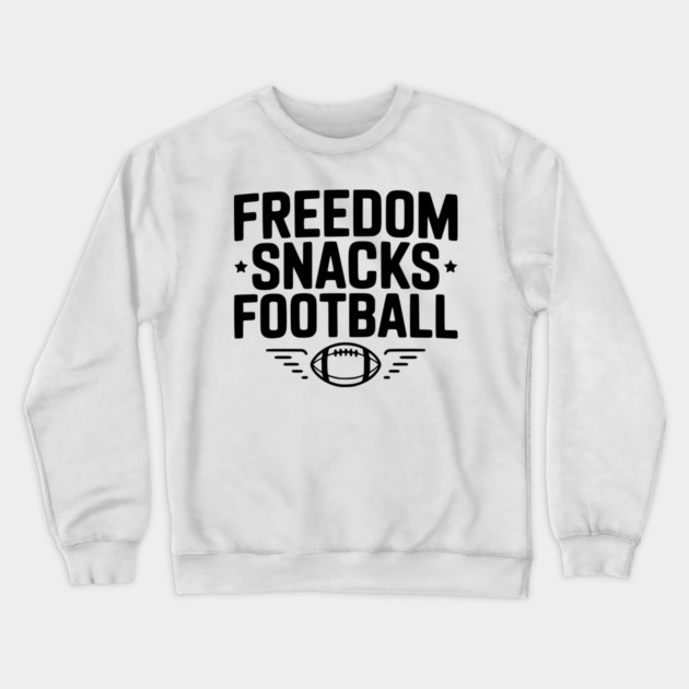 Freedom, Snacks, Football Crewneck Sweatshirt by Frank Ring
