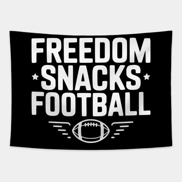 Freedom, Snacks, Football Tapestry by Frank Ring