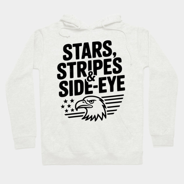 Stars, Stripes & Side-Eye Hoodie by Frank Ring
