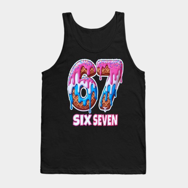 Six Seven Ice Cream Drip Cool Meme 67 Funny 6 7 Boys Youth Tank Top by OUTFITPAW