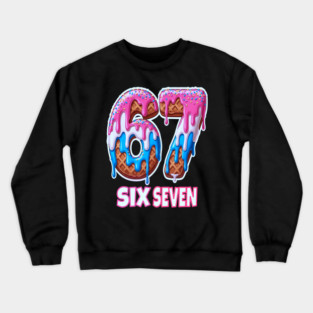 Six Seven Ice Cream Drip Cool Meme 67 Funny 6 7 Boys Youth Crewneck Sweatshirt