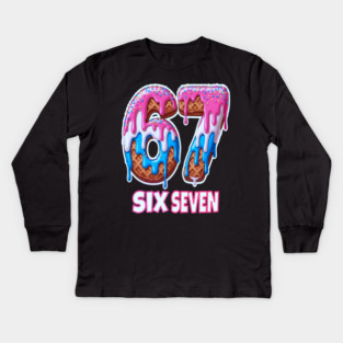 Six Seven Ice Cream Drip Cool Meme 67 Funny 6 7 Boys Youth Kids Long Sleeve T-Shirt