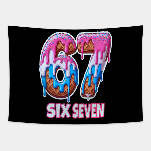 Six Seven Ice Cream Drip Cool Meme 67 Funny 6 7 Boys Youth Tapestry by OUTFITPAW