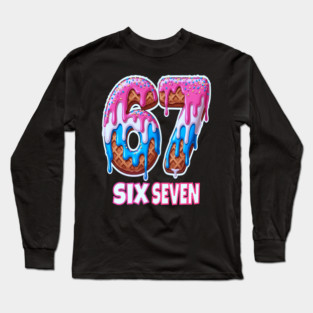 Six Seven Ice Cream Drip Cool Meme 67 Funny 6 7 Boys Youth Long Sleeve T-Shirt
