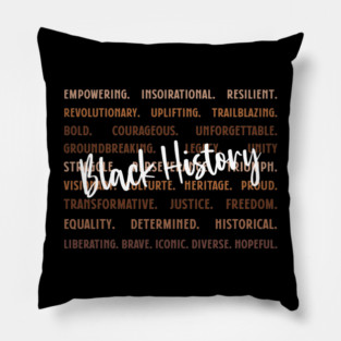 Empowering Black History Words Pillow