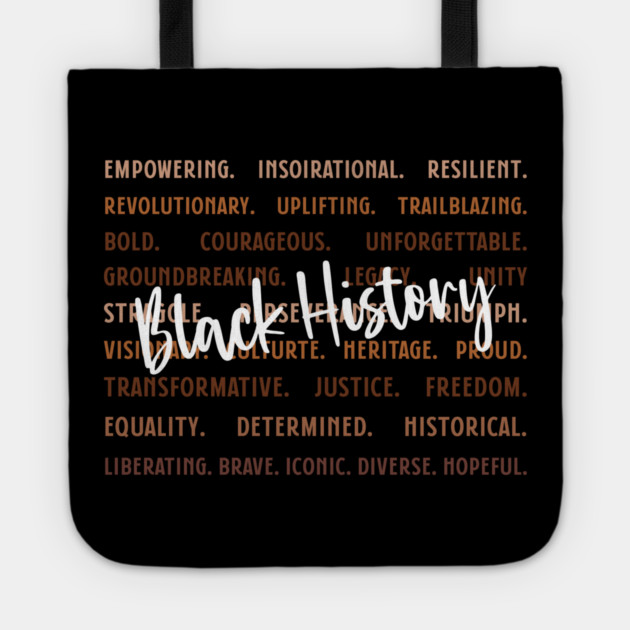 Empowering Black History Words Tote by UrbanLifeApparel