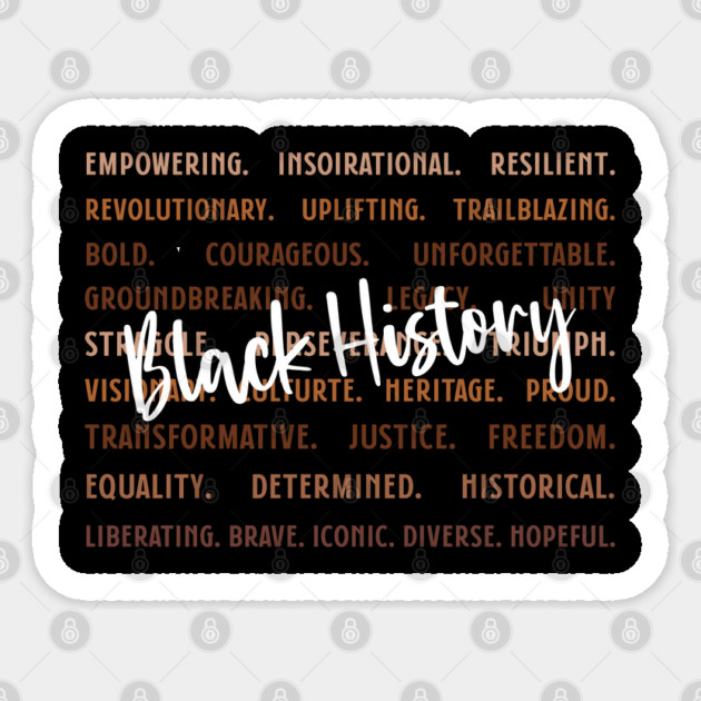 Empowering Black History Words Sticker by UrbanLifeApparel