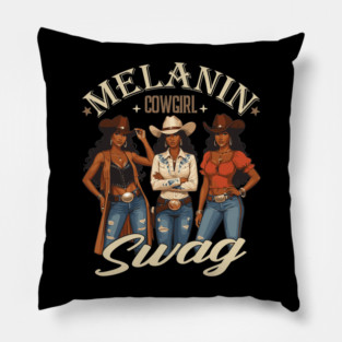 Melanin Cowgirl Swag Pillow