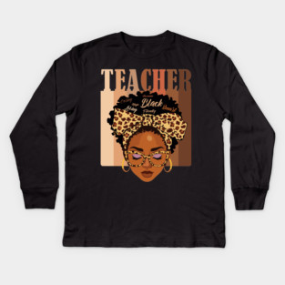 Black Teacher Magic Kids Long Sleeve T-Shirt