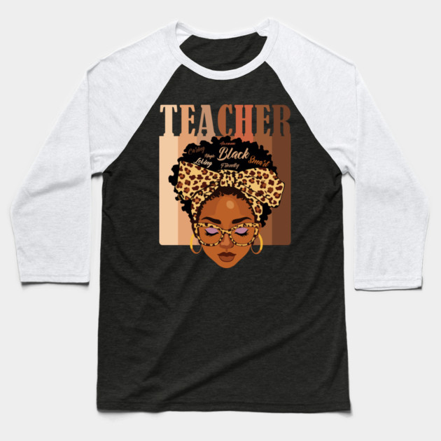 Black Teacher Magic Baseball T-Shirt by UrbanLifeApparel