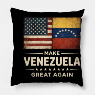 Make-Venezuela-Great-Again-US-Venezuela-Flag Pillow