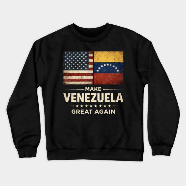 Make-Venezuela-Great-Again-US-Venezuela-Flag Crewneck Sweatshirt by ArtistTee ⭐⭐⭐⭐⭐