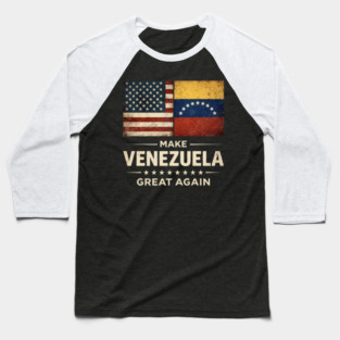 Make-Venezuela-Great-Again-US-Venezuela-Flag Baseball T-Shirt