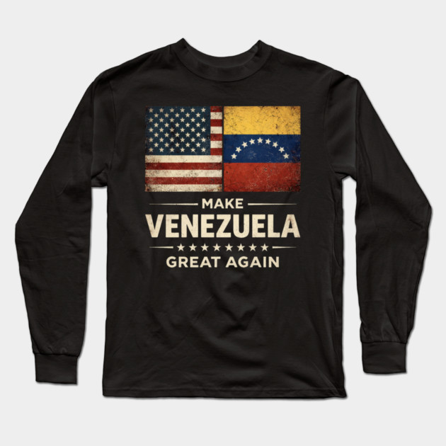 Make-Venezuela-Great-Again-US-Venezuela-Flag Long Sleeve T-Shirt by ArtistTee ⭐⭐⭐⭐⭐