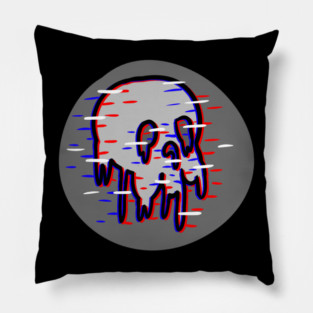 Glitch Skull Pillow