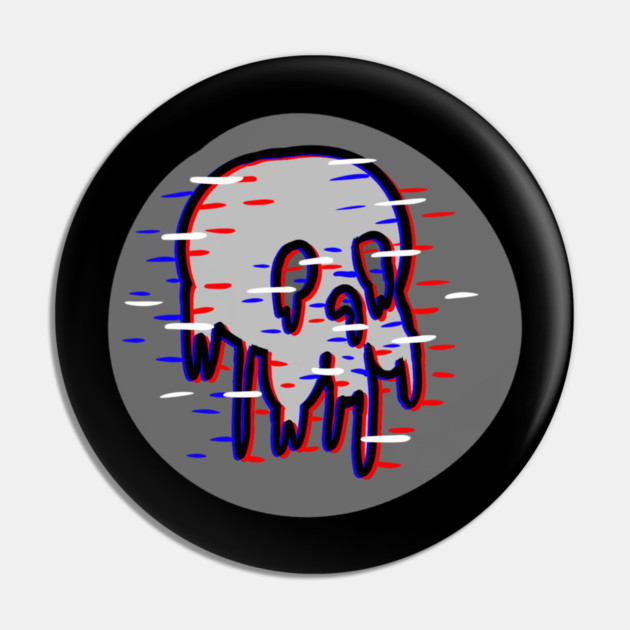 Glitch Skull Pin by Lou Johnson