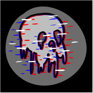 Glitch Skull Posters and Art