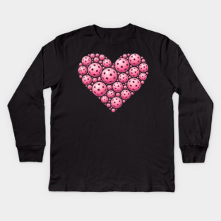 Pickleball Heart Lover Sport Kids Long Sleeve T-Shirt