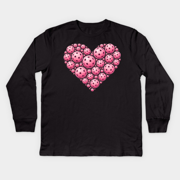 Pickleball Heart Lover Sport Kids Long Sleeve T-Shirt by ArtistTee ⭐⭐⭐⭐⭐