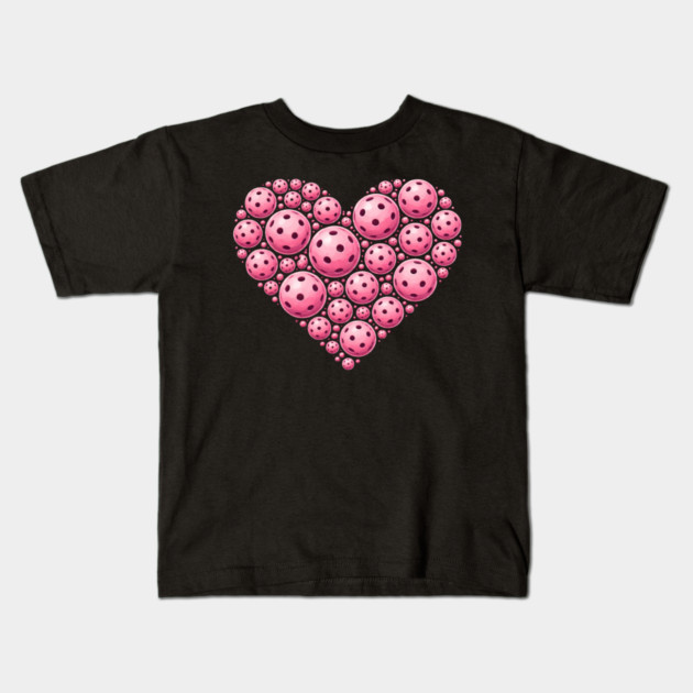 Pickleball Heart Lover Sport Kids T-Shirt by ArtistTee ⭐⭐⭐⭐⭐