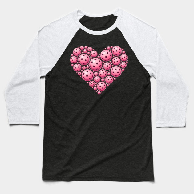 Pickleball Heart Lover Sport Baseball T-Shirt by ArtistTee ⭐⭐⭐⭐⭐