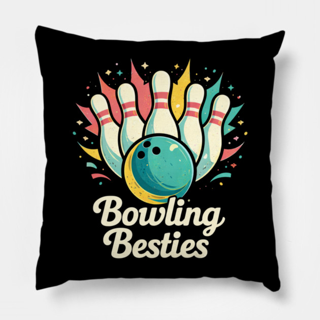 Bowling Besties Bowling Lover Friend Gift Pillow by ArtistTee ⭐⭐⭐⭐⭐