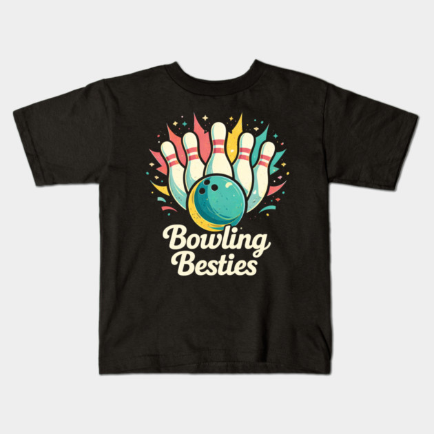 Bowling Besties Bowling Lover Friend Gift Kids T-Shirt by ArtistTee ⭐⭐⭐⭐⭐