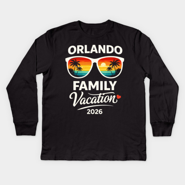 Orlando Family Vacation 2026 Kids Long Sleeve T-Shirt by ArtistTee ⭐⭐⭐⭐⭐