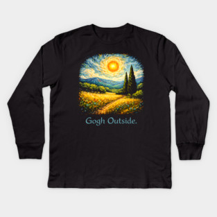 Gogh Outside Art Lover Painting Kids Long Sleeve T-Shirt