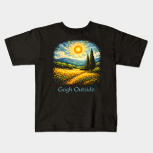 Gogh Outside Art Lover Painting Kids T-Shirt