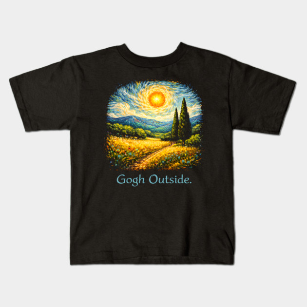Gogh Outside Art Lover Painting Kids T-Shirt by ArtistTee ⭐⭐⭐⭐⭐