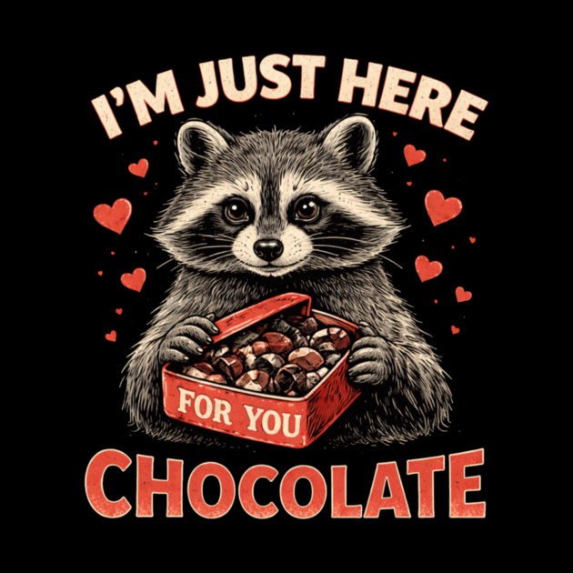 I'm Just Here For You Chocolate Raccoon Valentine by ArtistTee ⭐⭐⭐⭐⭐
