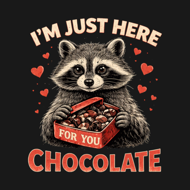I'm Just Here For You Chocolate Raccoon Valentine by ArtistTee ⭐⭐⭐⭐⭐