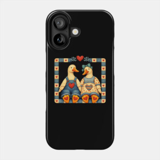 Duck Couple Valentine's Day Love Birds Romance Phone Case