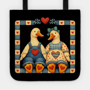 Duck Couple Valentine's Day Love Birds Romance Tote