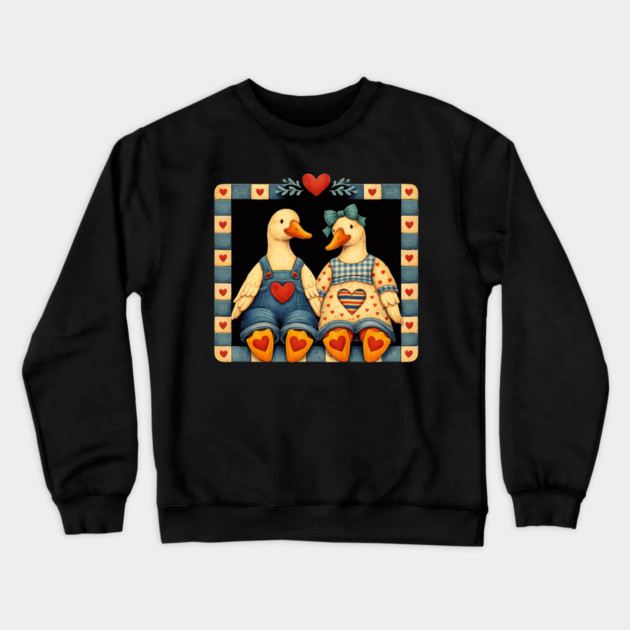 Duck Couple Valentine's Day Love Birds Romance Crewneck Sweatshirt by ArtistTee ⭐⭐⭐⭐⭐