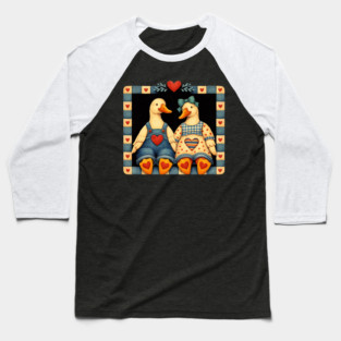 Duck Couple Valentine's Day Love Birds Romance Baseball T-Shirt