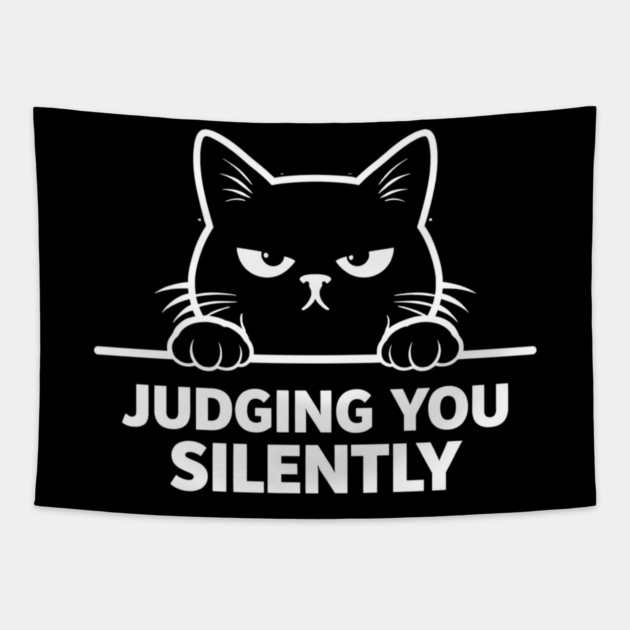 Judging You Silently Grumpy Cat Lover Tapestry by ArtistTee ⭐⭐⭐⭐⭐